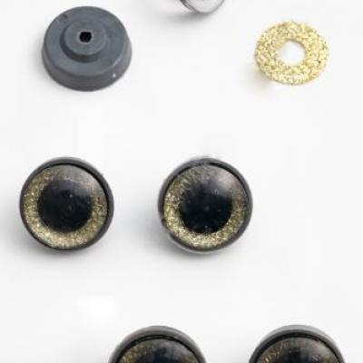 Глазки для игрушек 22 мм с заглушками (10 шт) золото 171574