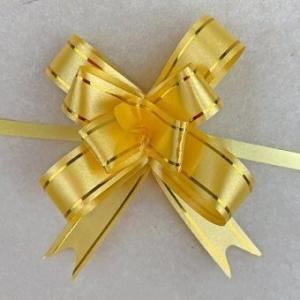 Бант-бабочка 2.2*47 см Золотая полоса 10 шт/уп 53352