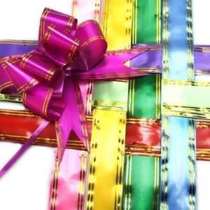 Бант-бабочка 3 см С золотой полосой 10 шт/уп 52161