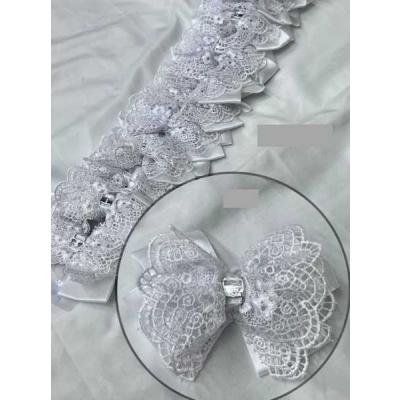 Бант для волос на резинке 16 см Белый 121313