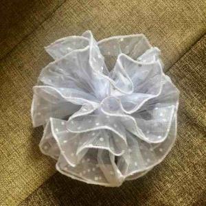 Бант для волос на резинке Горох на канве 18 см 120967