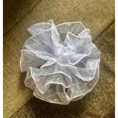 Бант для волос на резинке Горох на канве 18 см 120967