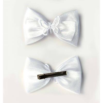 Бант для волос на зажиме Бабочка (11 см) Белый 12109