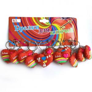 Брелок резиновый ажурный в форме Сердца (в упаковке 12 штук) 41106