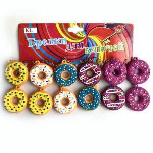 Брелок резиновый в виде Пончика (в упаковке 12 штук) 4107