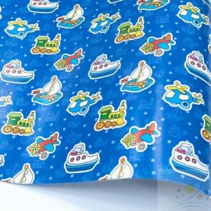 Бумага упаковочная глянцевая 70*100 см Игрушечный транспорт 1 лист 550535