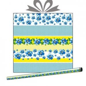 Бумага упаковочная глянцевая Анютины глазки 70 см*10 м 51204