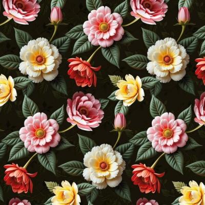 Бумага упаковочная глянцевая Цветы 70*100 см 441730