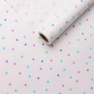 Бумага упаковочная крафт белый в рулоне 70 см*10 м Сердечки конфетти нежность 50 г/м2 621867