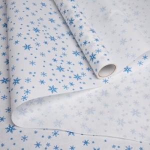 Бумага упаковочная крафт новогодняя 70 см*10 м Снежинка NEW синий 50 г/м2