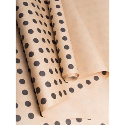 Бумага упаковочная крафт в рулоне 70 см*10 м Горох черный 70 г/м2 621852