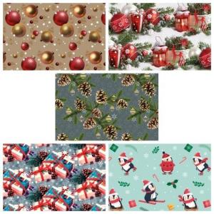 Бумага упаковочная новогодняя глянцевая 70*100 см С Новым годом! (микс) 25 л/уп 442075