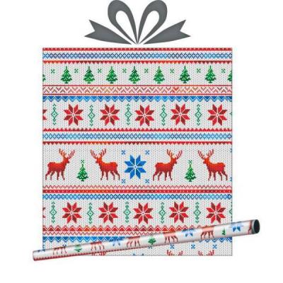 Бумага упаковочная новогодняя тишью 70 см*10 м Домашний уют