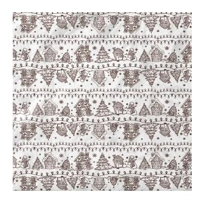 Бумага упаковочная новогодняя тишью 70 см*40 м Веселая ярмарка