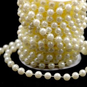 Бусины жемчуг на бобине 10 мм 10 м Молочный 271582