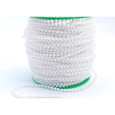 Бусины жемчуг на бобине 4 мм 60 м Белый 271462