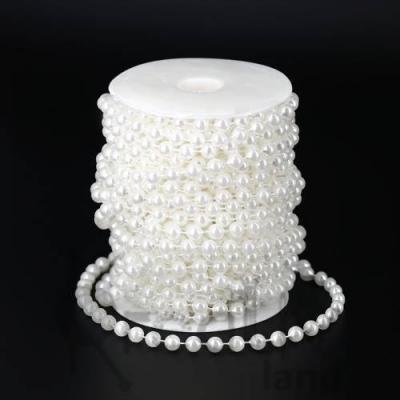 Бусины жемчуг на бобине 8 мм 17 м Белый 27141