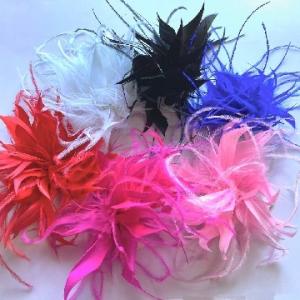 Цветная брошь-зажим с перьями (Цена за штуку) 164023