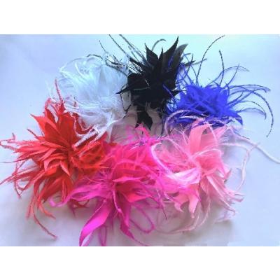 Цветная брошь-зажим с перьями (Цена за штуку) 164023