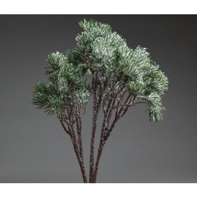 Декоративная новогодняя ветка заснеженная 38 см 50142