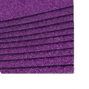 Фоамиран 30*20 см 2 мм Темно-фиолетовый с блестками 10 шт/уп, цена за упаковку