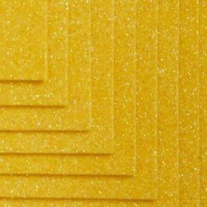 Фоамиран 50*50 см 2 мм Желтый с блестками 10 шт/уп