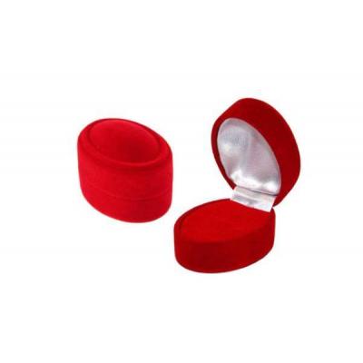 Футляр бархатный под кольцо, серьги красный овал с валиком 42247