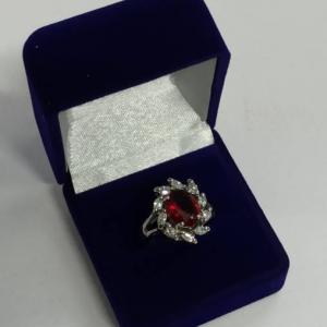 Футляр бархатный под кольцо синий квадратный 42255