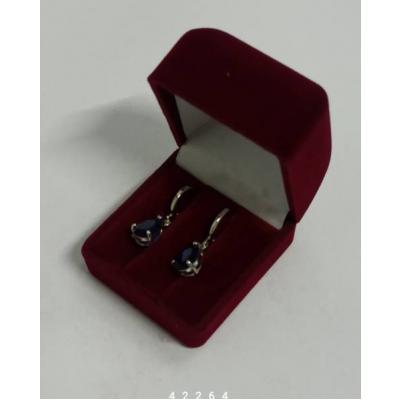 Футляр бархатный под серьги бордо квадратный 42264