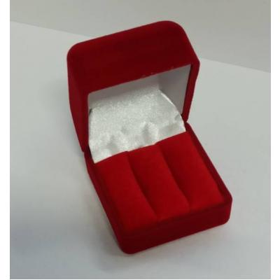 Футляр бархатный под серьги красный квадратный 42251