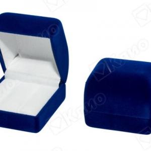 Футляр бархатный под серьги синий 42358