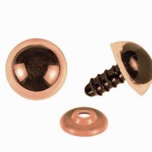 Глазки круглые выпуклые 14 мм коричневый 10 шт