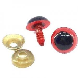 Глазки круглые выпуклые 8 мм красный 20 шт