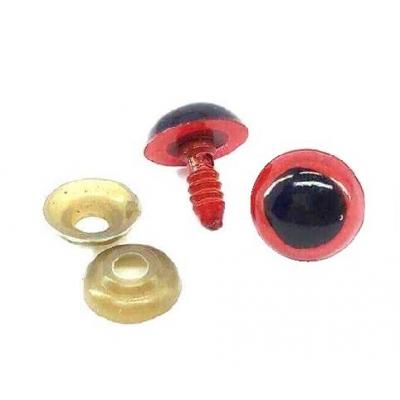 Глазки круглые выпуклые 8 мм красный 20 шт