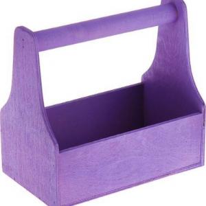Кашпо деревянное флористическое № 1 25*12*25 см Фиолетовый 230352