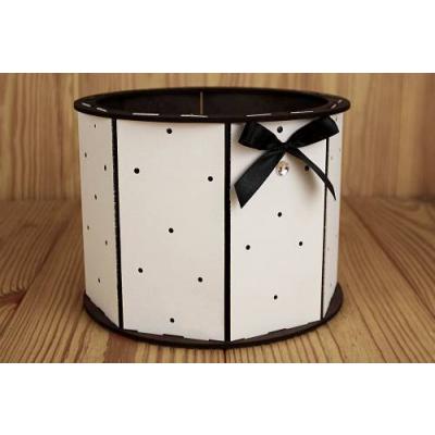 Кашпо подарочное деревянное 17*17*13 см Ретро белый 15083