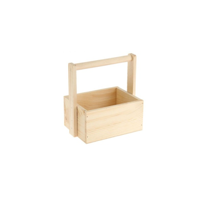 Кашпо подарочное деревянное 20*16*9.5/22.5 см Не тонированное 23042