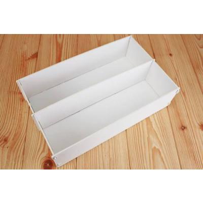 Кашпо подарочное деревянное 34.5*22*9.5 см Белый 2 отдела 15222