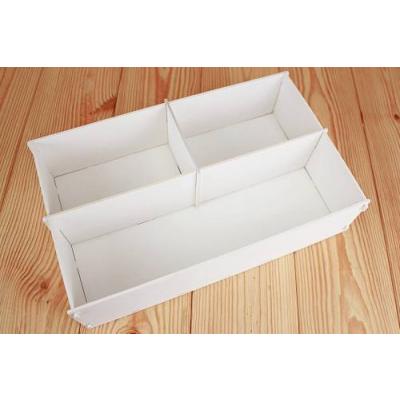 Кашпо подарочное деревянное 34.5*22*9.5 см Белый 3 отдела 15223