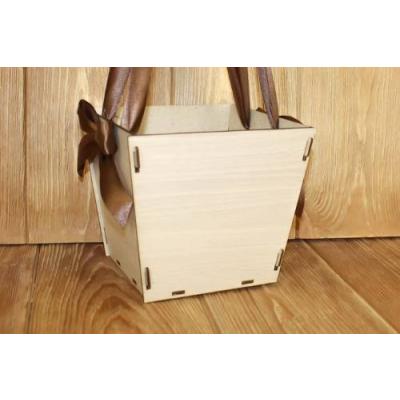 Кашпо подарочное деревянное конусом № 3 16*15.5*14 см Серый/коричневый 151972