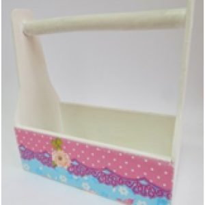 Кашпо подарочное деревянное № 1 25*12*25 см Декупаж 230356