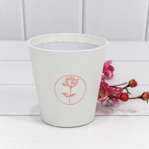 Коробка для цветов конус с тиснением 10.7*10.6 см Белый 4405821