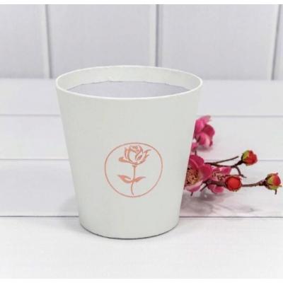 Коробка для цветов конус с тиснением 10.7*10.6 см Белый 4405821