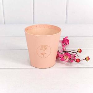 Коробка для цветов конус с тиснением 10.7*10.6 см Персиковый 440582п