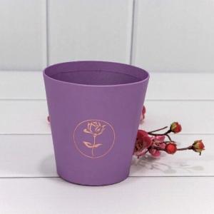 Коробка для цветов конус с тиснением 10.7*10.6 см Сиреневый 4405828