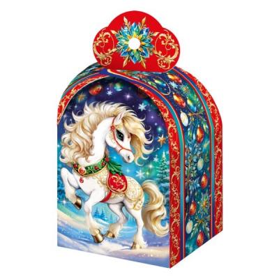 Коробка картонная для сладких подарков 11.5*11.5*18 см Искорка 1 кг