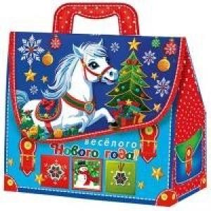 Коробка картонная для сладких подарков 23*10.5*21.5 см Портфельчик детский 1.5 кг