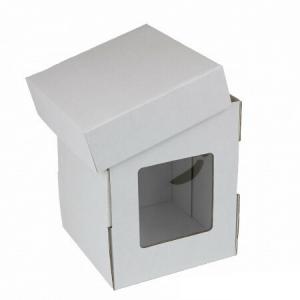 Коробка самосборная 14.5*14.5*18 см МГК белый с окном крышка/дно 517752