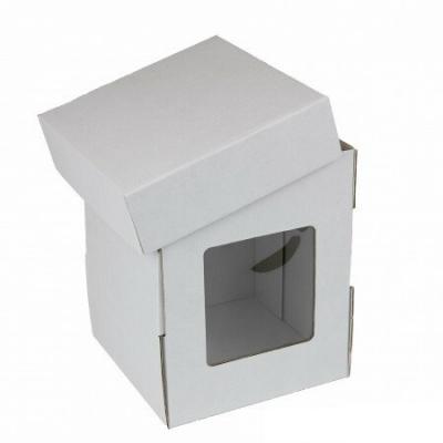 Коробка самосборная 14.5*14.5*18 см МГК белый с окном крышка/дно 517752