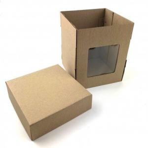 Коробка самосборная 14.5*14.5*18 см МГК бурый с окном крышка/дно 517753